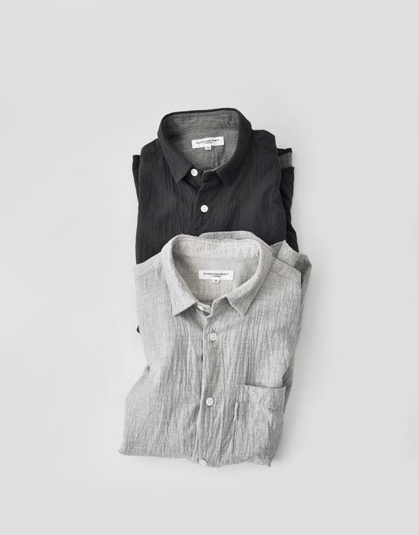 Double-cloth Mini Regular Collar Shirt